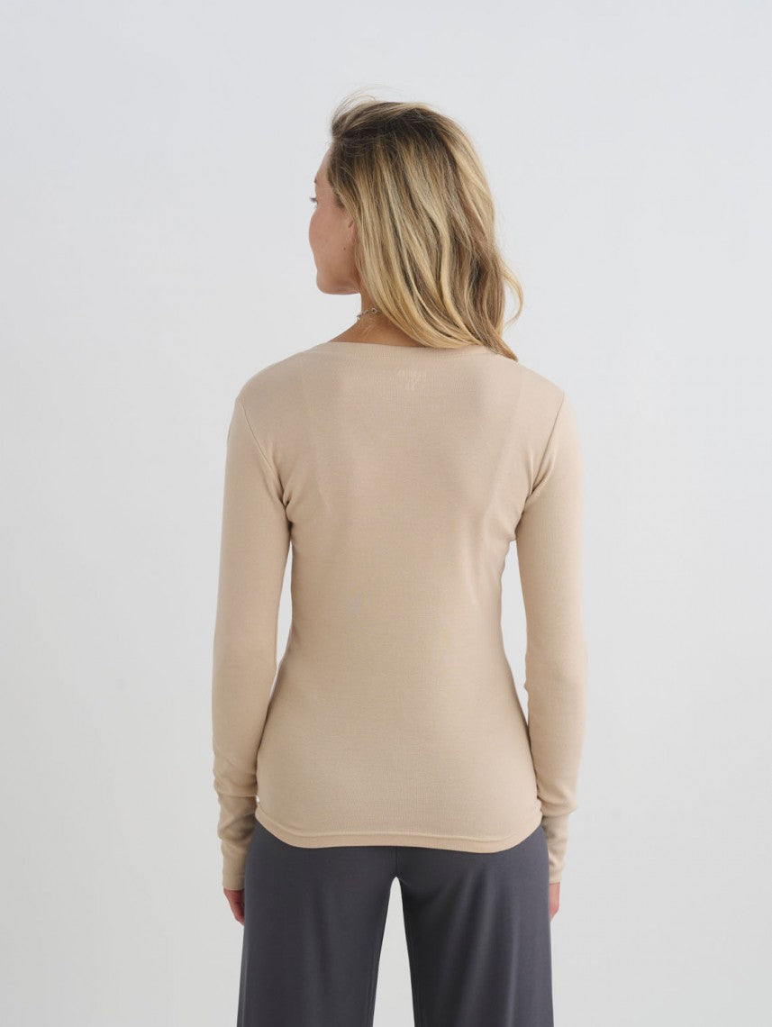 BASIC V NECK RIB-WOMEN