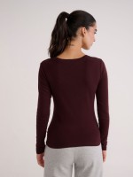 BASIC V NECK RIB-WOMEN