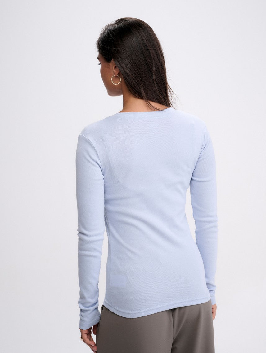 BASIC V NECK RIB-WOMEN